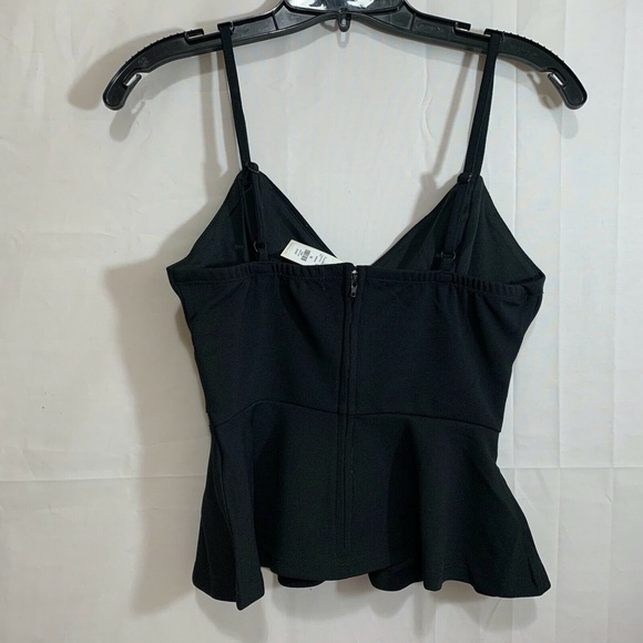 Francesca's Womens NWT Demi Ladder Trim Flounce Tank in Black - Picture 4 of 7